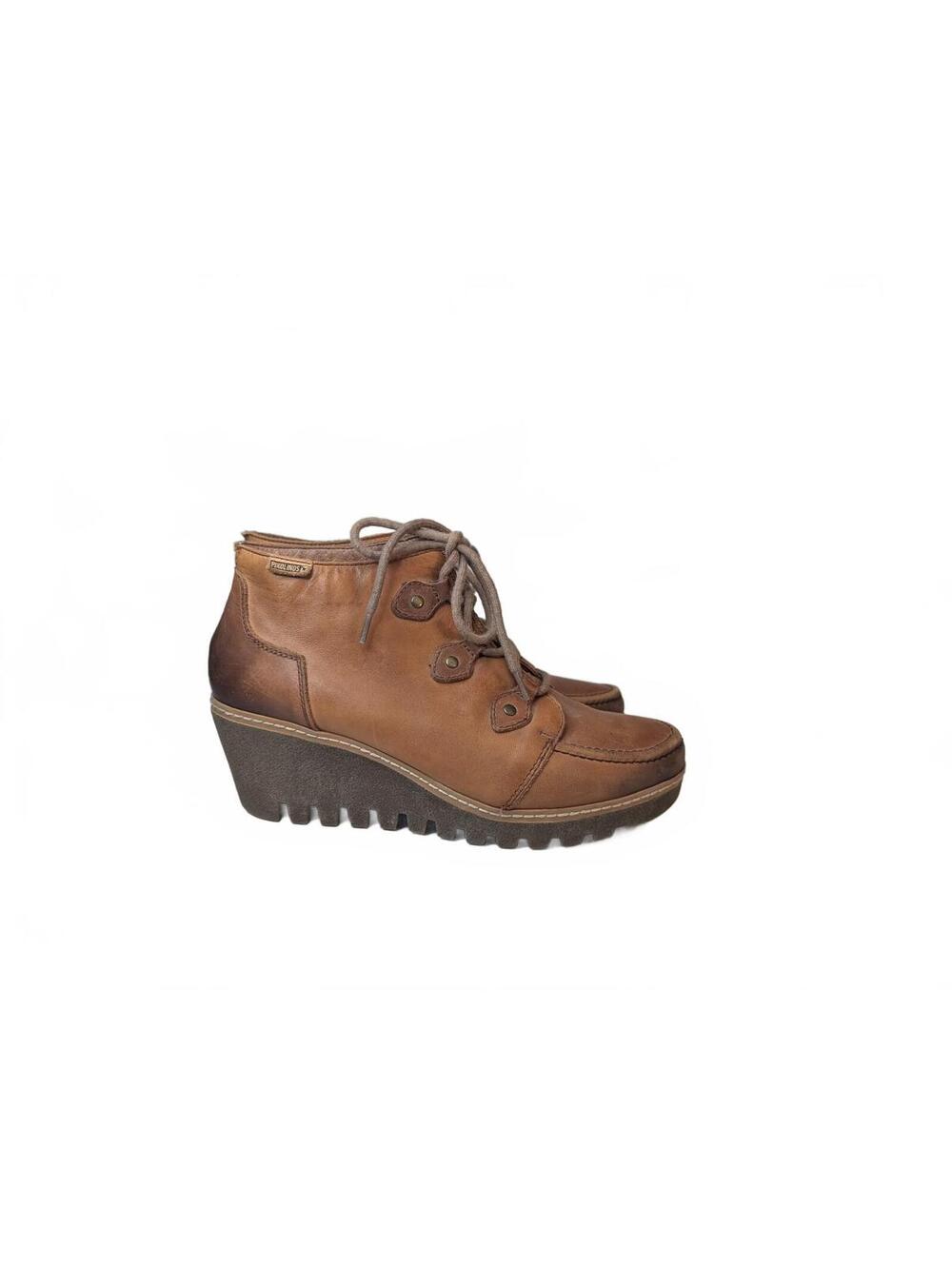 Pikolinos Maple WOE-8737 Brown Leather Wedge Booties Size 40